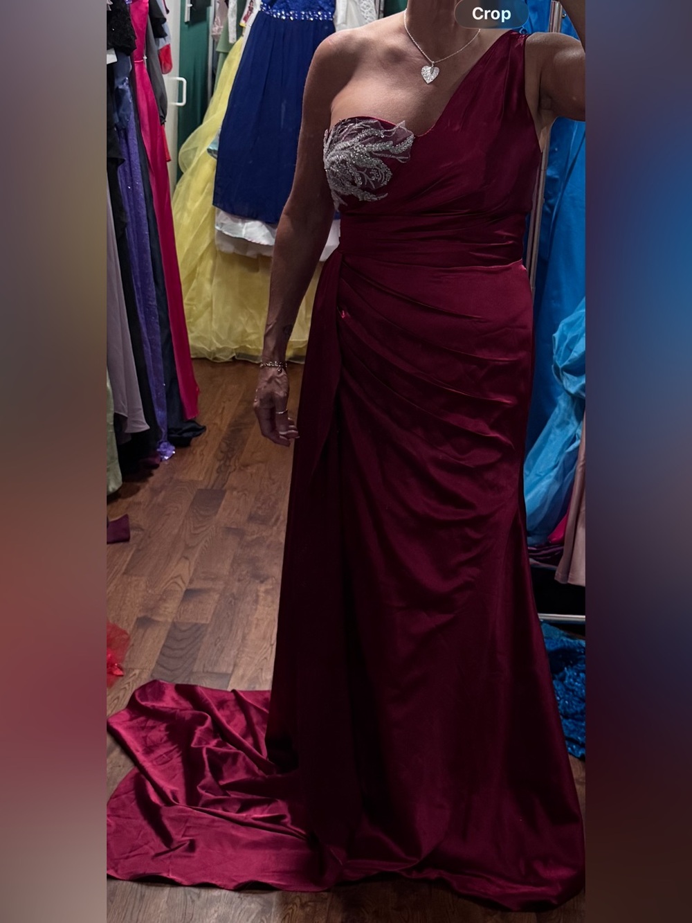 Elegant Burgundy Evening Skirt